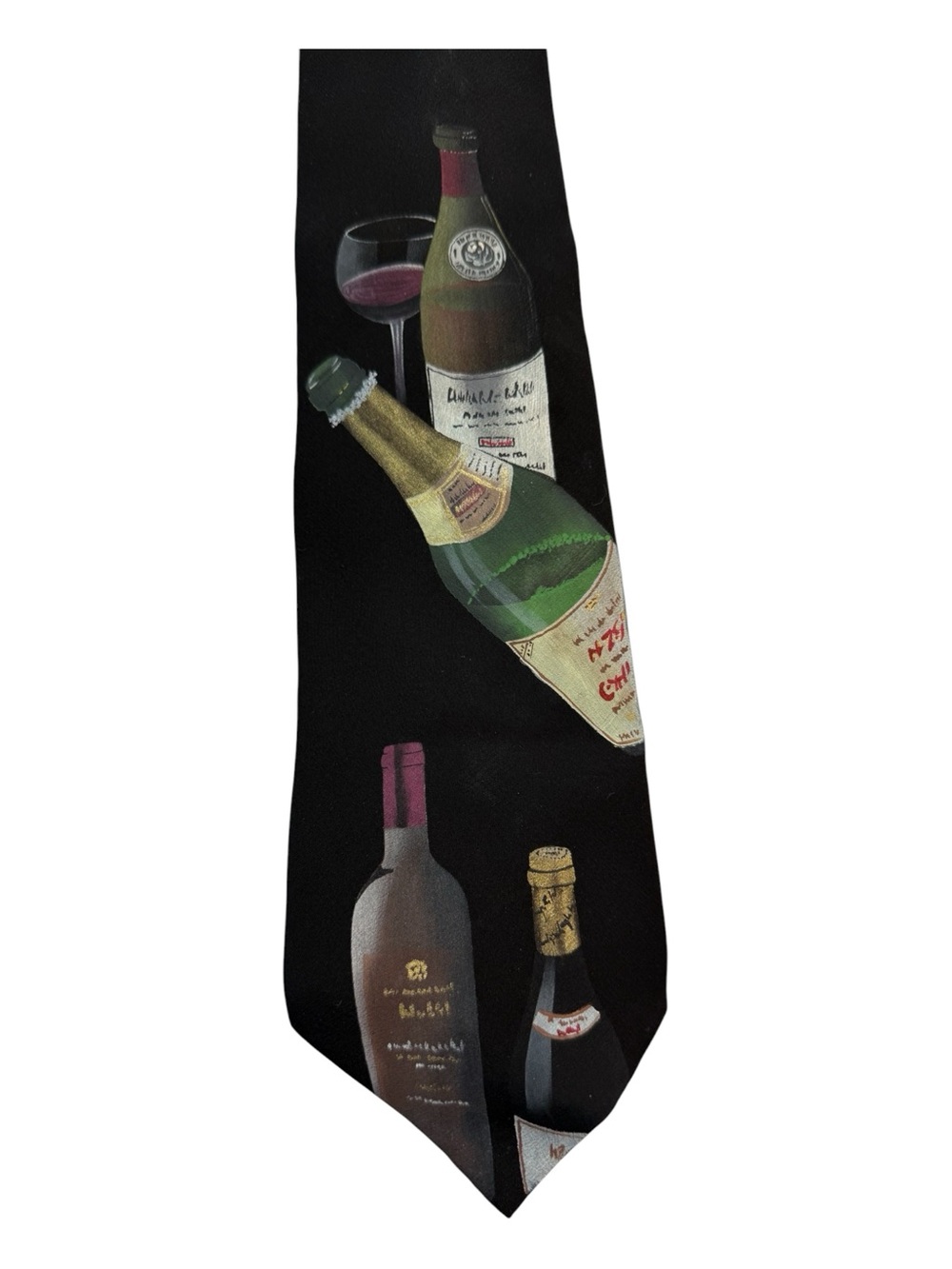 NWT L’expression Hand Painted Silk Tie Wine Vino